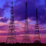 Small image of power lines with a purple sky