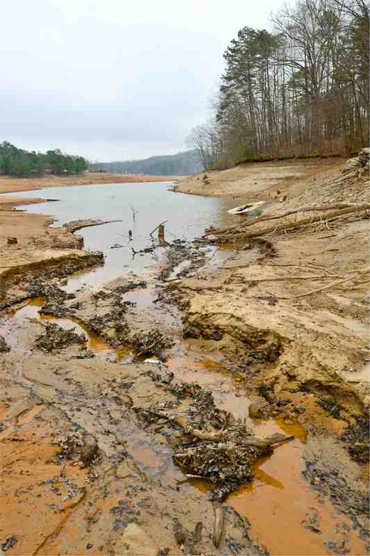 Lake Lanier, Atlanta's primary source for drinking water, dropped to perilously low levels during the drought of 2007. According to officials, the reservoir still has not fully recovered.