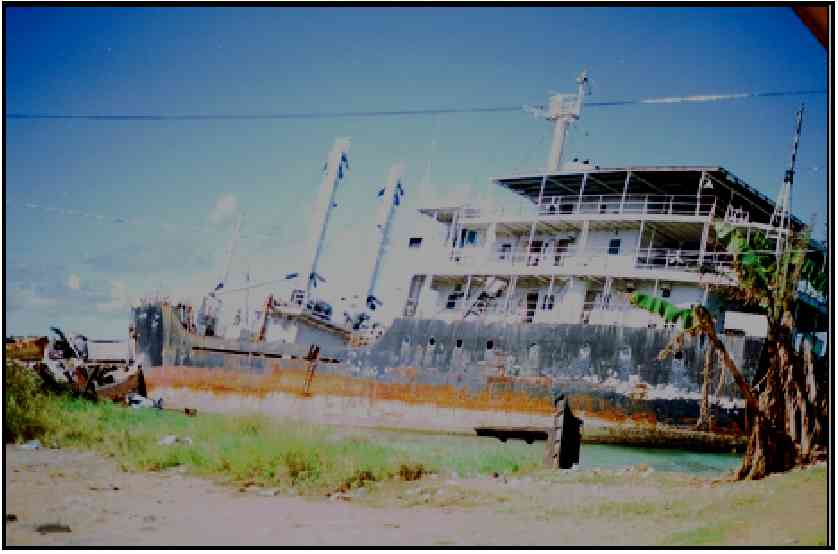 Figure 5 Ship beached on the island of Weno