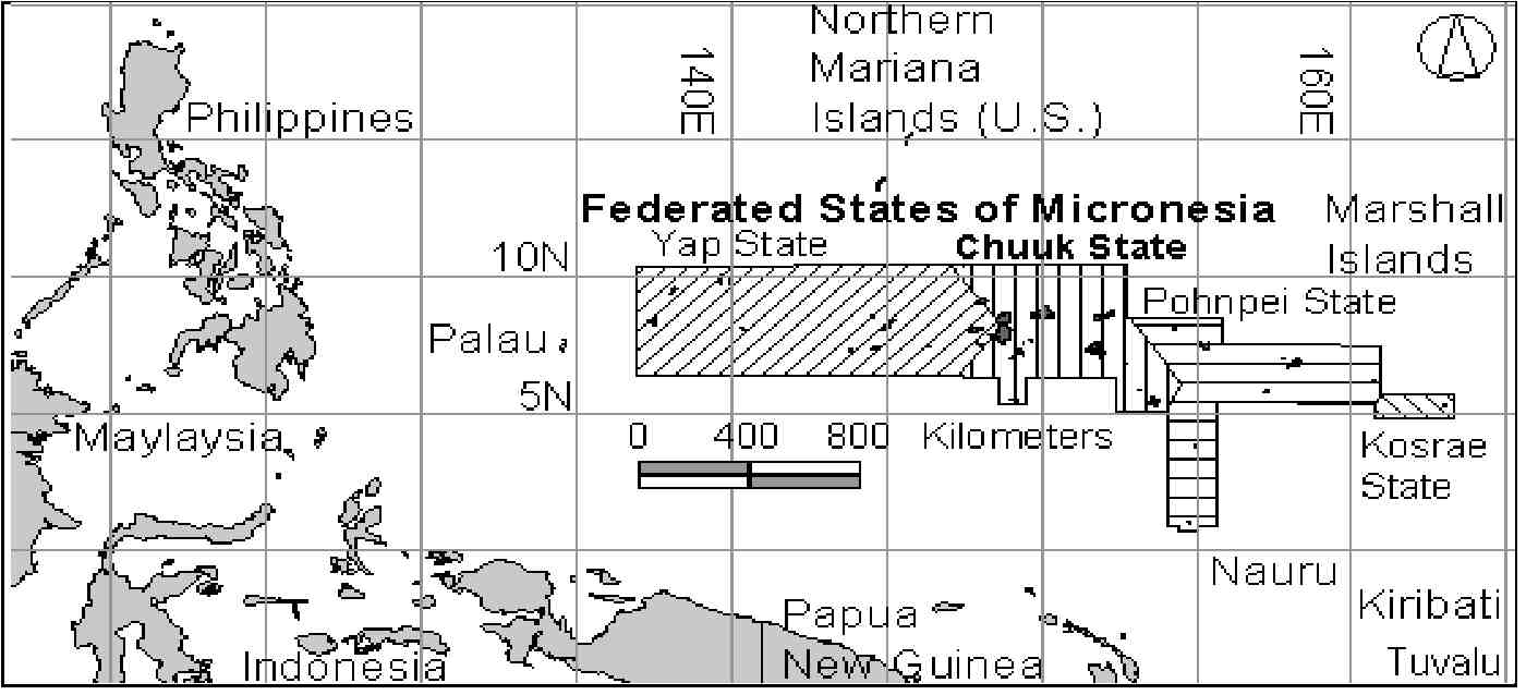 Figure 2 Location of the Federated States of Micronesia