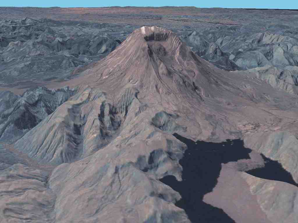 SRTM + LandSat 7: Mt. St. Helens, Washington