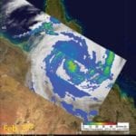 Cropped satellite image of a cyclone