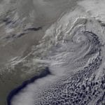 GOES satellite image of the December 27, 2010 blizzard along the east coast of the United States.