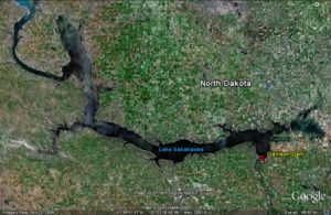 Project study area - Lake Sakakawea, North Dakota. Credit: Google Earth.