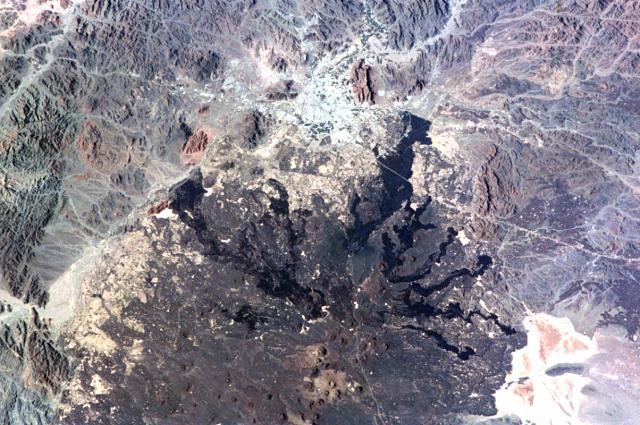 Image of Harrat Rahat, Saudi Arabia's largest lava field. Photo Source: Wikimedia Commons. 