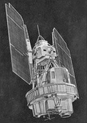 Picture of a hand sketch of the LAndSat satellite