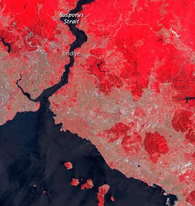 Satellite imagery of Istanbul, Turkey. Credit: NASA Earth Observatory