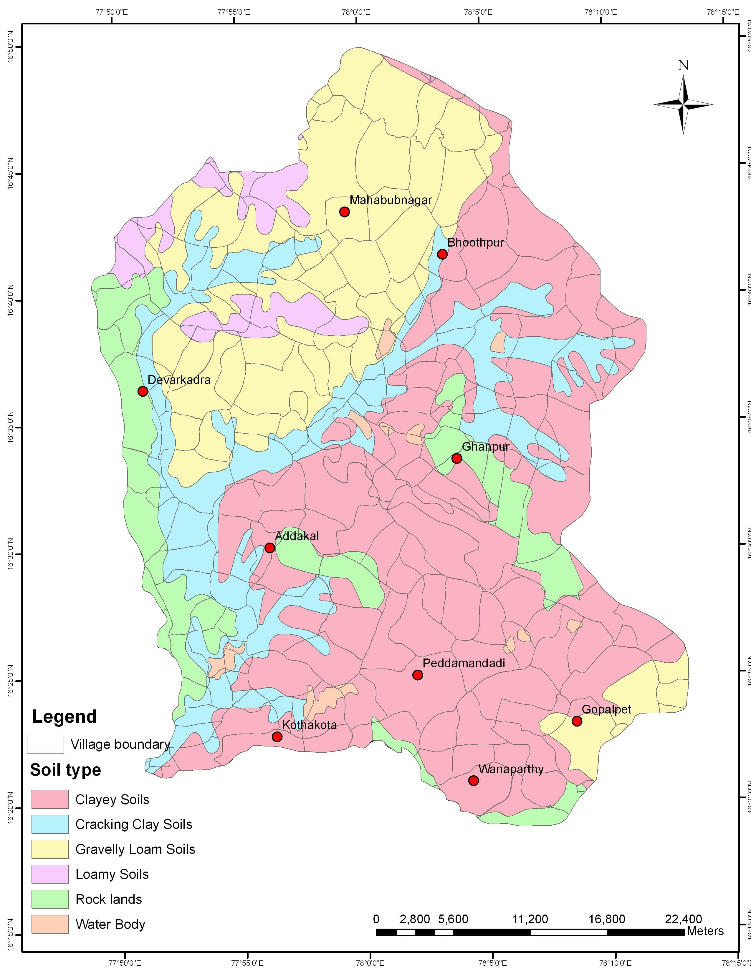 soil Map of Peddavagu basin, a tributary of Krishna River basin 