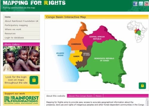Screenshot of MappingForRights.org.
