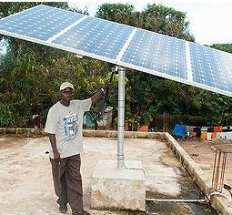 Solar panel installed at Latrikunda, The Gambia (Photo by Nils Elzenga / NICE) 