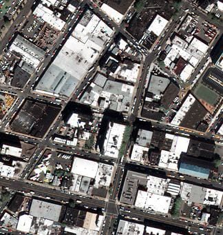 Satellite image of a city. Credit: NASA