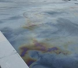 Oil spill in Grenville Channel near Hartley Bay, British Columbia, May 1, 2012 (Photo courtesy Gitga'at Nation)
