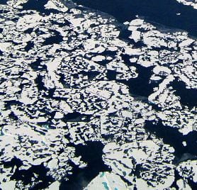 Photo of ice floes in the Arctic. Credit NASA