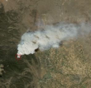 Image of High Park Fire near Fort Collins, Colorado on June 9,. 2012. Image via NASA's Aqua satellite.