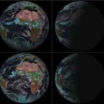 Images of the earth at solstices and equinoxes from space. Credit: EUMETSAT