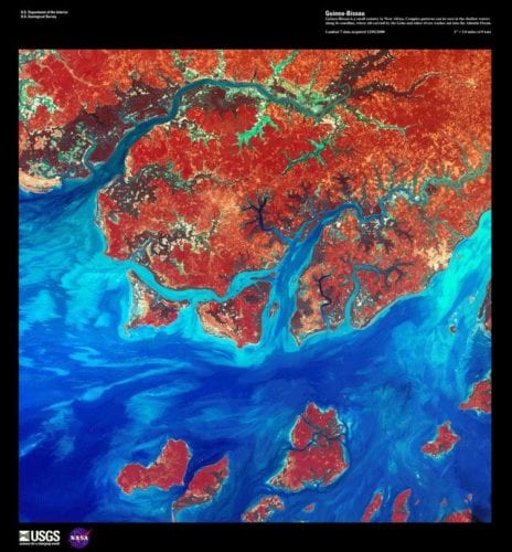 Guinea-Bissau “Earth as Art” Image. Image Source: USGS.