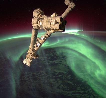 Photograph of the aurora australis from space. Credit: NASA