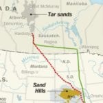 Map showing the route of the proposed Keystone XL pipeline. SOURCE: Staff reports. GRAPHIC: Laris Karklis - The Washington Post. Published June 22, 2012.