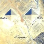 Satellite image of Egyptian pyramids. Credit: NASA Earth Observatory