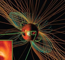 Illustration showing hypothetical coronal mass ejections. Credit: University of New Hampshire