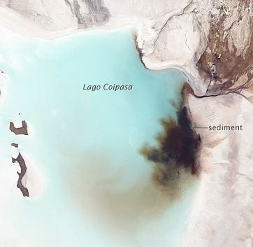 Image of Salar de Coipasa, Bolivia. Credit: NASA Earth OBservatory.