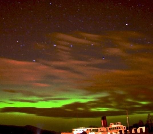 Photograph of the Aurora Borealis. Credit: BBC