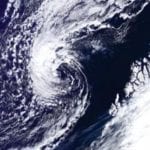 Image of arctic storm. (Image: Neodaas/Dundee satellite receiving station)