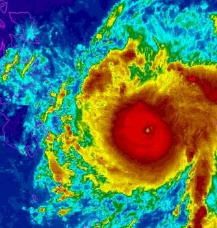 Satellite image of typhoon Bopha. Credit: NOAA