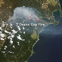 Satellite imagery of fires in new south wales. Credit: NASA Earth Observatory