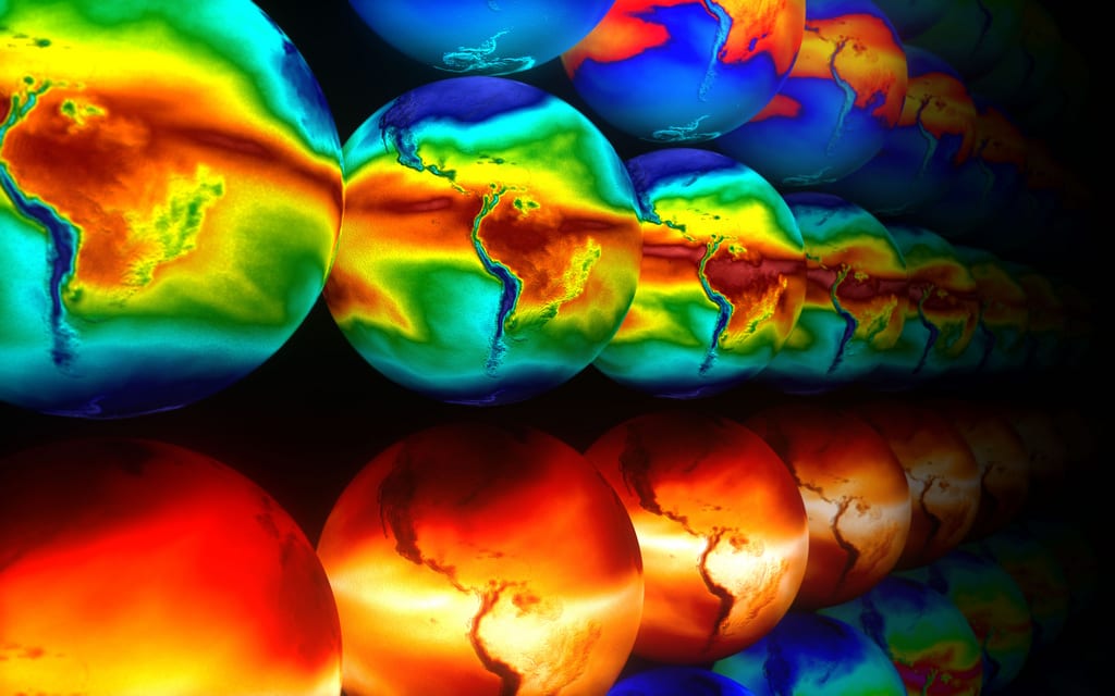 These images show a high-resolution configuration of the Community Climate System Model Community Atmospheric Model. Image Credit: Oak Ridge National Lab.