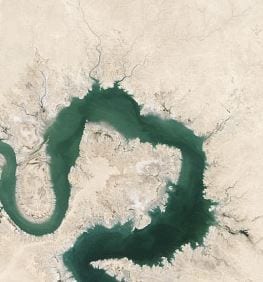 Satellite imagery of the Tigris-Euphrates Basin. Credit NASA Earth Observatory