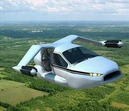 Terrafugia’s TF-X hybrid electric car airborne (Photo courtesy Terrafugia)