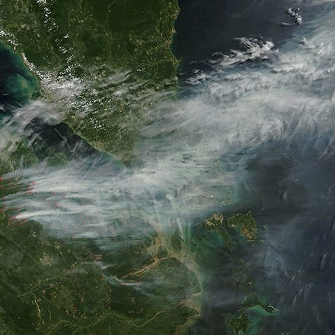 Satellite image of smoke. Credit: NASA/Reuters.