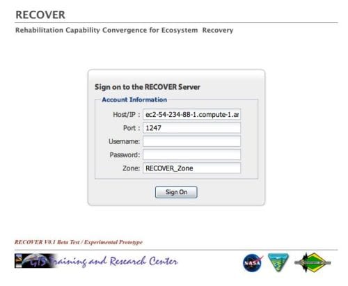 <em>Figure 3: The RECOVER server compiles and formats all needed data for a fire event and makes it available to the user via the client. Image Credit: Roger Gill.</em>