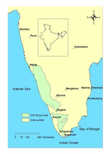Figure 1: Location of the study area in India. 