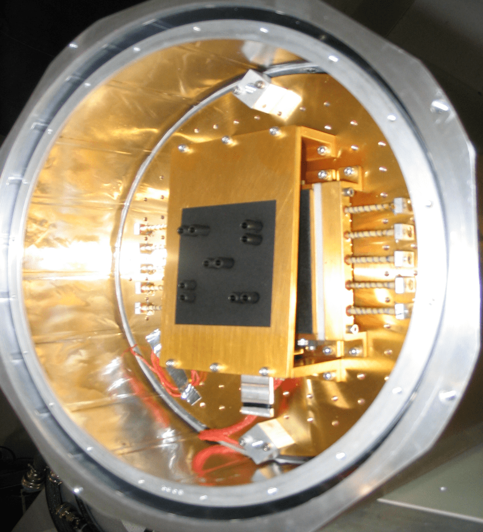 Figure 2. FIRST focal plane showing the 10 Winston cones used to maximize the collection of light from the atmosphere onto the silicon bolometer detectors. Image Credit: M. Mlynczak.
