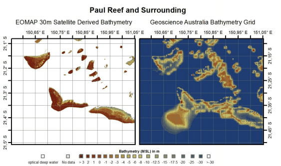 "Paul Reef and Surrounding." Image Credit: EOMAP GmbH & Co. KG (2013).