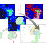 Images created during the validation process of the JPL/CUNY product to the DFO maps, which show the basic methodology behind the process.
