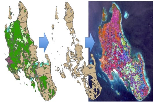 Comparing ground truth map polygons to Landsat 5 classification. Image Credit: Zanzibar Health and Air Quality Team