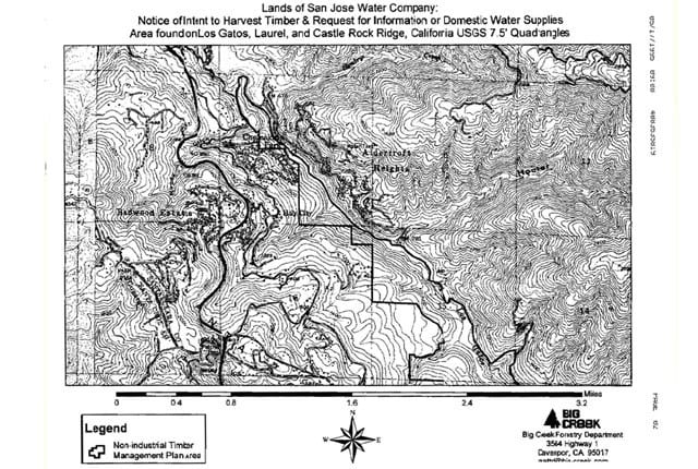 Map included in the public notice sent to Moore and her neighbors in Santa Cruz Mountains during the summer of 2005. Image Credit: Rebecca Moore