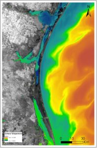 Thermal Map of the Laguna Madre for Jan. 15, 2014. Image Credit: Coastal Texas Water Resources Team 