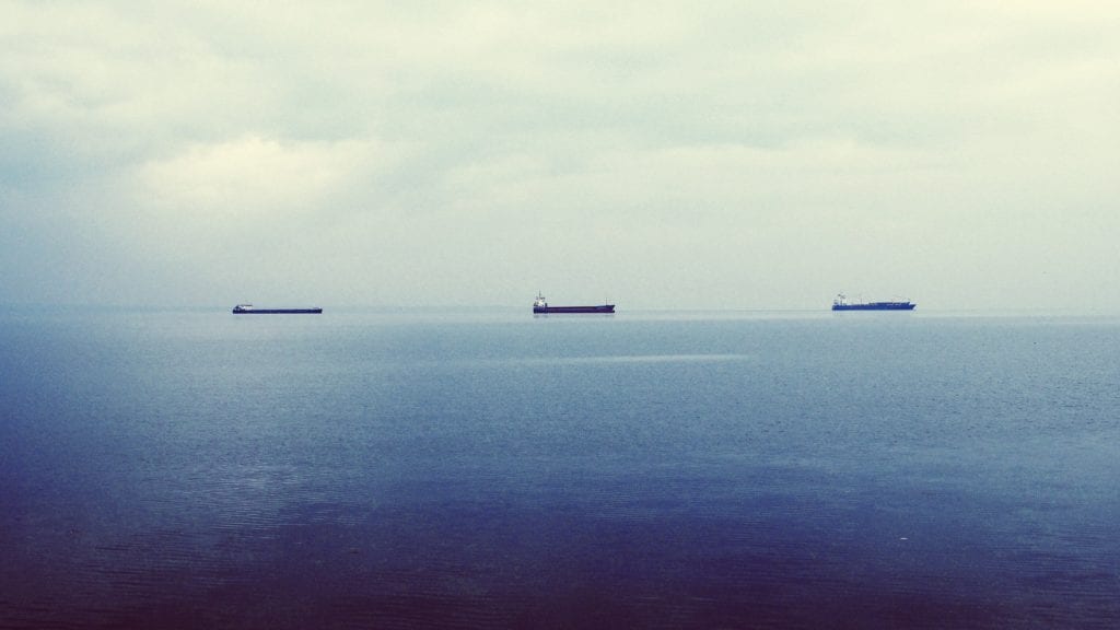 Shipping off the coast of Thessaloniki, Greece. Image Credit: John Maravelakis