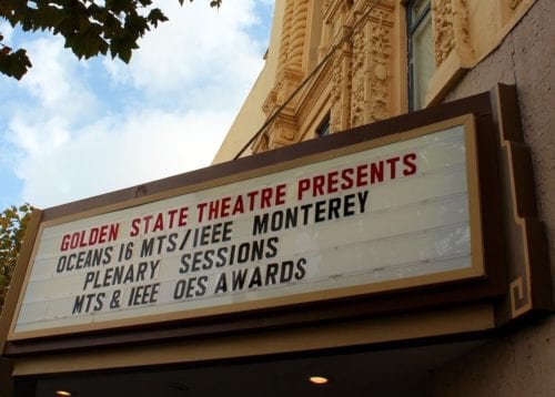 The plenary sessions at MTS/IEEE OES Oceans ‘16 have taken place in the historic Golden State Theatre. Image Credit: Jenny Woodman