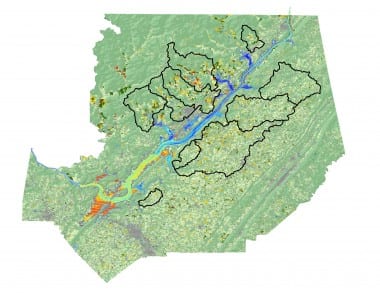 Map of the Lake Guntersville area. Credit: DEVELOP