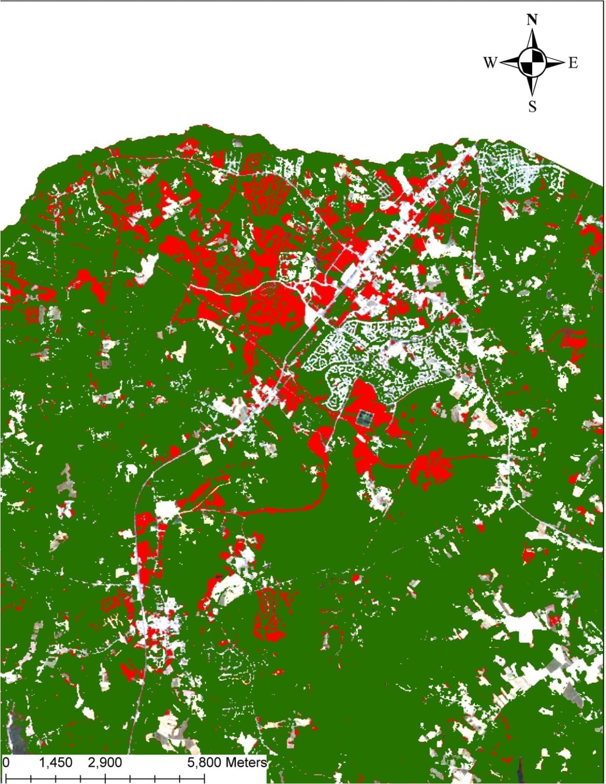 Map showing fragmentation of baltimore habitat
