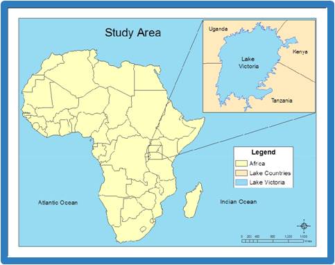 Map of Africa showing Kenya