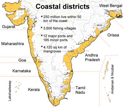 Coastal Map of India
