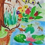 The 2012 First Place Winner: "Wetlands: A Heaven of Wildlife" by Phoebe Chiu, Grade 3, Ohio.
