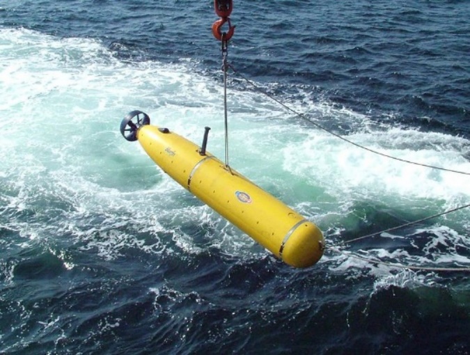 Figure 2: Autonomous underwater vehicles may use an acoustic modem for communication. Credit: Bluefin Robotics Corporation