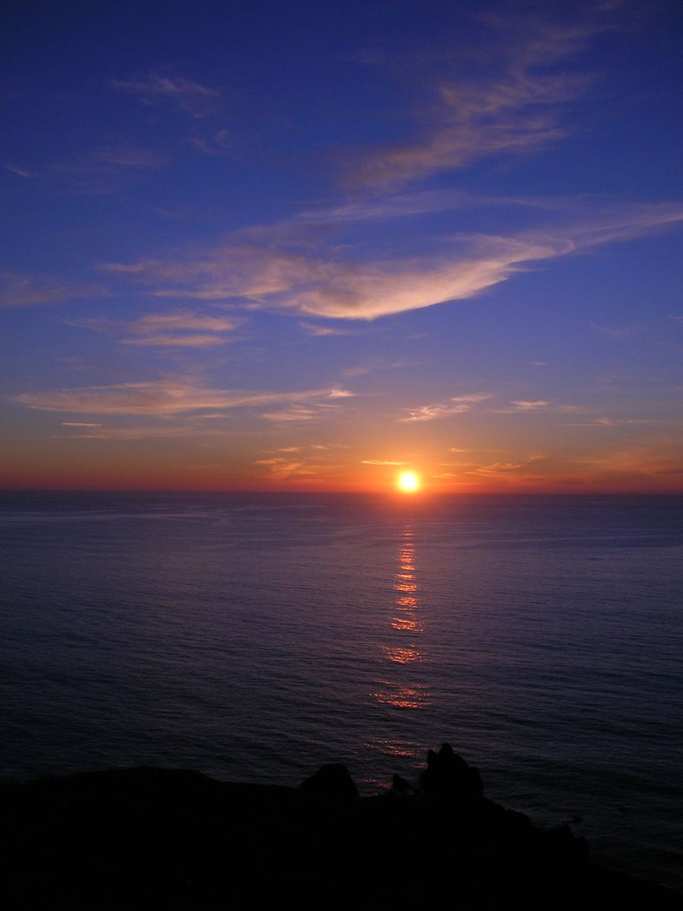 "sunset over ocean